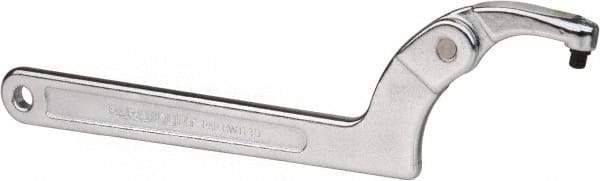 Paramount - 2" to 4-3/4" Capacity, Adjustable Pin Spanner Wrench - 11-3/8" OAL, 1/4" Hook Pin Height - Apex Tool & Supply