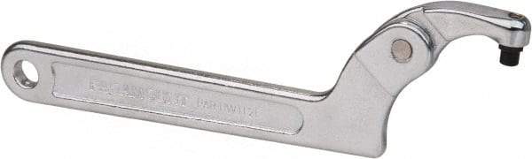 Paramount - 1-1/4" to 3" Capacity, Adjustable Pin Spanner Wrench - 8-1/8" OAL, 7/32" Hook Pin Height - Apex Tool & Supply
