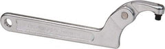 Paramount - 1-1/4" to 3" Capacity, Adjustable Pin Spanner Wrench - 8-1/8" OAL, 7/32" Hook Pin Height - Apex Tool & Supply