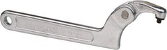Paramount - 1-1/4" to 3" Capacity, Adjustable Pin Spanner Wrench - 8-1/8" OAL, 3/16" Hook Pin Height - Apex Tool & Supply