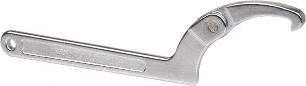 Paramount - 4-1/2" to 6-1/4" Capacity, Adjustable Pin Spanner Wrench - 12-1/8" OAL, 1/4" Hook Pin Height - Apex Tool & Supply