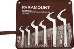 Paramount - 3/4" to 6-1/4" Capacity, Pin Spanner Wrench - 12-1/8" OAL - Apex Tool & Supply