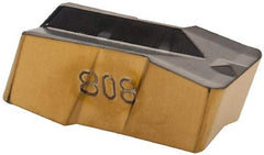 Iscar - 635080GIP E Grade IC808, 6.35mm Cutting Width Carbide Grooving Insert - 3.8mm Max Depth of Cut, Neutral, 0.8mm Corner Radius, TiAlN Finish - Apex Tool & Supply