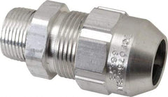 Thomas & Betts - 0.66 to 0.78" Cable Capacity, Class 1, Gas & Vapor Environments, Straight Strain Relief Cord Grip - 3/4 NPT Thread, Aluminum - Apex Tool & Supply