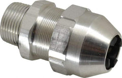 Thomas & Betts - 0.66 to 0.78" Cable Capacity, Class 1, Gas & Vapor Environments, Straight Strain Relief Cord Grip - 1 NPT Thread, Aluminum - Apex Tool & Supply