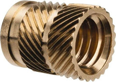 E-Z LOK - 3/8" Drill, 5/16 18 UNC, 0.403" Diam, Brass Unheaded Heat Installed Threaded Insert - 0.378" Hole, 1/2" OAL - Apex Tool & Supply