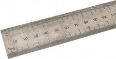 SPI - 36" Long, 0.5, 1mm Graduation, Rigid Steel Rule - Metric Graduation Style, 1-1/4" Wide, Black, Black Chrome Finish - Apex Tool & Supply