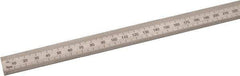 SPI - 36" Long, 0.5, 1mm Graduation, Flexible Steel Rule - Metric Graduation Style, 3/4" Wide, Silver, Satin Chrome Finish - Apex Tool & Supply