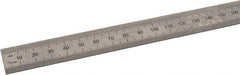 SPI - 48" Long, 0.5, 1mm Graduation, Flexible Steel Rule - Metric Graduation Style, 3/4" Wide, Silver, Satin Chrome Finish - Apex Tool & Supply