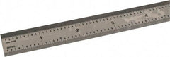 SPI - 72" Long, 1/100 & 1/50 Graduations, Flexible Steel Rule - 12R Graduation Style, 1" Wide, Silver, Polished Finish - Apex Tool & Supply