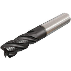 Iscar - 8mm Diam, 18mm LOC, 4 Flute Solid Carbide 45° Corner Chamfer Roughing End Mill - TiAlN Finish, 63mm OAL, 8mm Shank Diam, Single End, Extended Reach, 38° Helix - Apex Tool & Supply