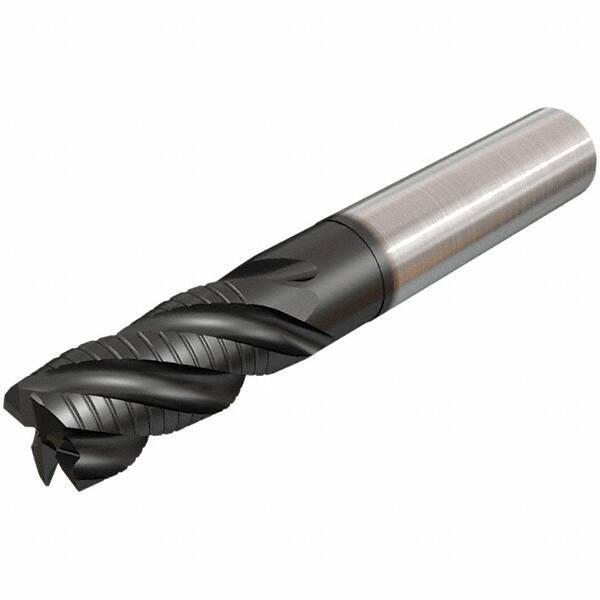 Iscar - 14mm Diam, 30mm LOC, 4 Flute Solid Carbide 45° Corner Chamfer Roughing End Mill - TiAlN Finish, 100mm OAL, 14mm Shank Diam, Single End, Extended Reach, 38° Helix - Apex Tool & Supply