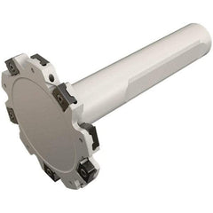 Iscar - Shank Connection, 0.157" Cutting Width, 21.4mm Depth of Cut, 63mm Cutter Diam, 10 Tooth Indexable Slotting Cutter - 0.787" Shank Diam, ETS-LN08 Toolholder, LNET Insert, Right Hand Cutting Direction - Apex Tool & Supply