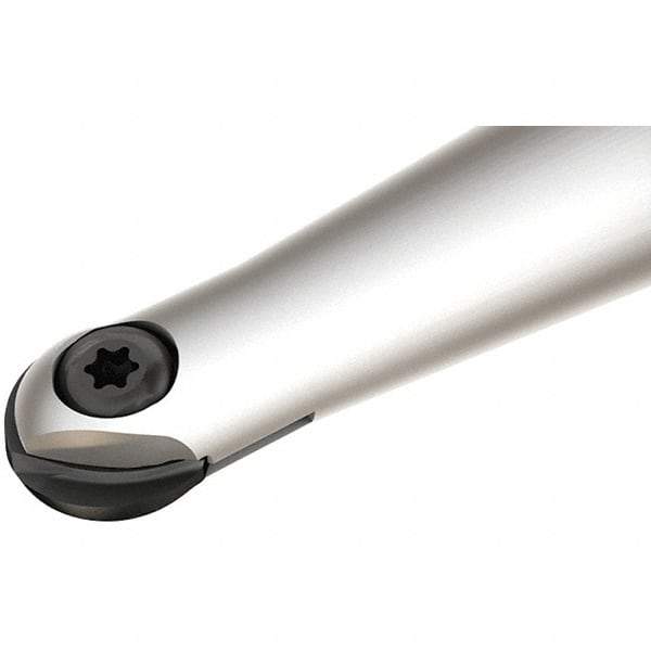 Iscar - 3/8" Cut Diam, 3/8" Shank Diam, 3-1/2" OAL, Indexable Ball Nose End Mill - 1" Head Length, Straight Shank, HCM D.38 Toolholder, HBR-QF, HCR Insert - Apex Tool & Supply