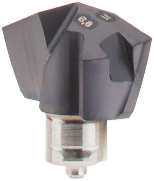 Iscar - Series ICM, 0.267" Diam Grade IC908 140° Replaceable Drill Tip - Carbide, TiAlN Finish, 6.5 Seat Size, Through Coolant - Apex Tool & Supply