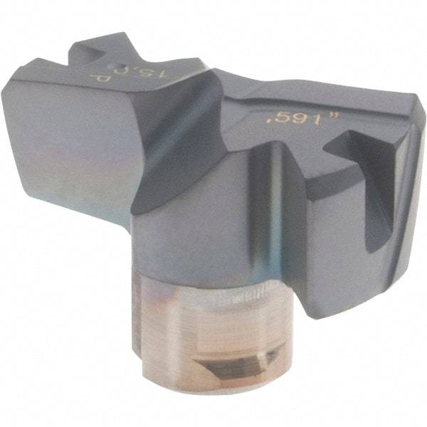 Iscar - Series FCP, 0.591" Diam Grade IC908 Replaceable Drill Tip - Carbide, TiAlN Finish, 15 Seat Size, Through Coolant - Apex Tool & Supply