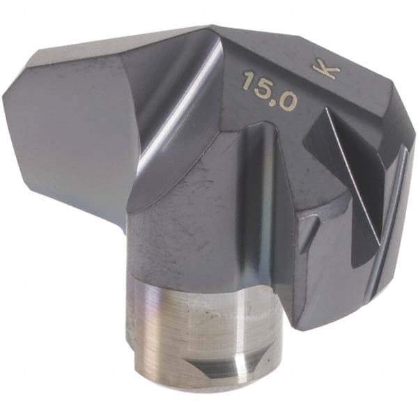 Iscar - Series ICK-2M, 0.591" Diam Grade IC908 140° Replaceable Drill Tip - Carbide, TiAlN Finish, 15 Seat Size, Through Coolant - Apex Tool & Supply