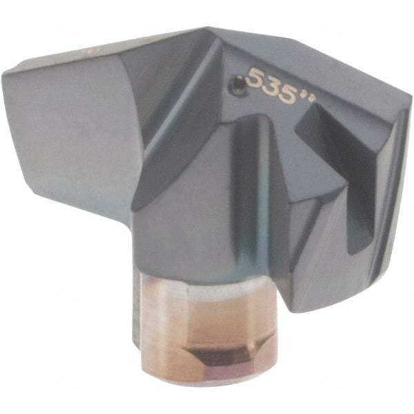 Iscar - Series ICP-2M, 0.535" Diam Grade IC908 140° Replaceable Drill Tip - Carbide, TiAlN Finish, 13 Seat Size, Through Coolant - Apex Tool & Supply