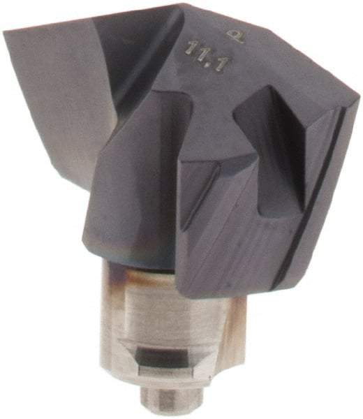 Iscar - Series ICP-2M, 0.437" Diam Grade IC908 140° Replaceable Drill Tip - Carbide, TiAlN Finish, 11 Seat Size, Through Coolant - Apex Tool & Supply