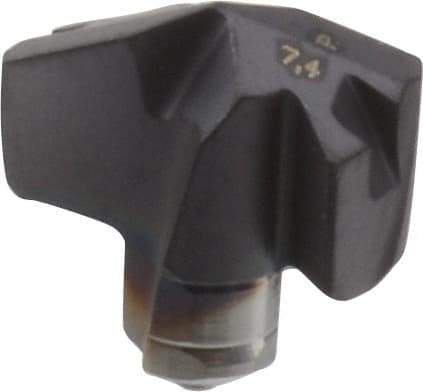 Iscar - Series ICP, 0.291" Diam Grade IC908 140° Replaceable Drill Tip - Carbide, TiAlN Finish, 7 Seat Size, Through Coolant - Apex Tool & Supply