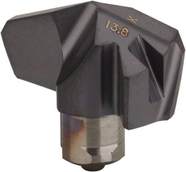 Iscar - Series ICK, 0.543" Diam Grade IC908 140° Replaceable Drill Tip - Carbide, TiAlN Finish, 13 Seat Size, Through Coolant - Apex Tool & Supply