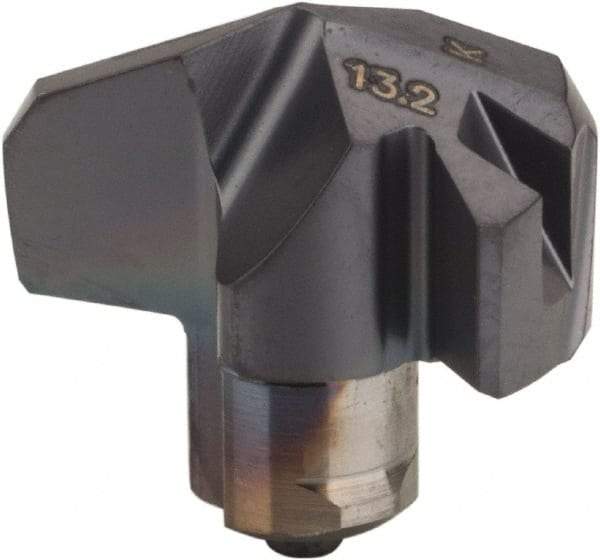 Iscar - Series ICK, 0.52" Diam Grade IC908 140° Replaceable Drill Tip - Carbide, TiAlN Finish, 13 Seat Size, Through Coolant - Apex Tool & Supply