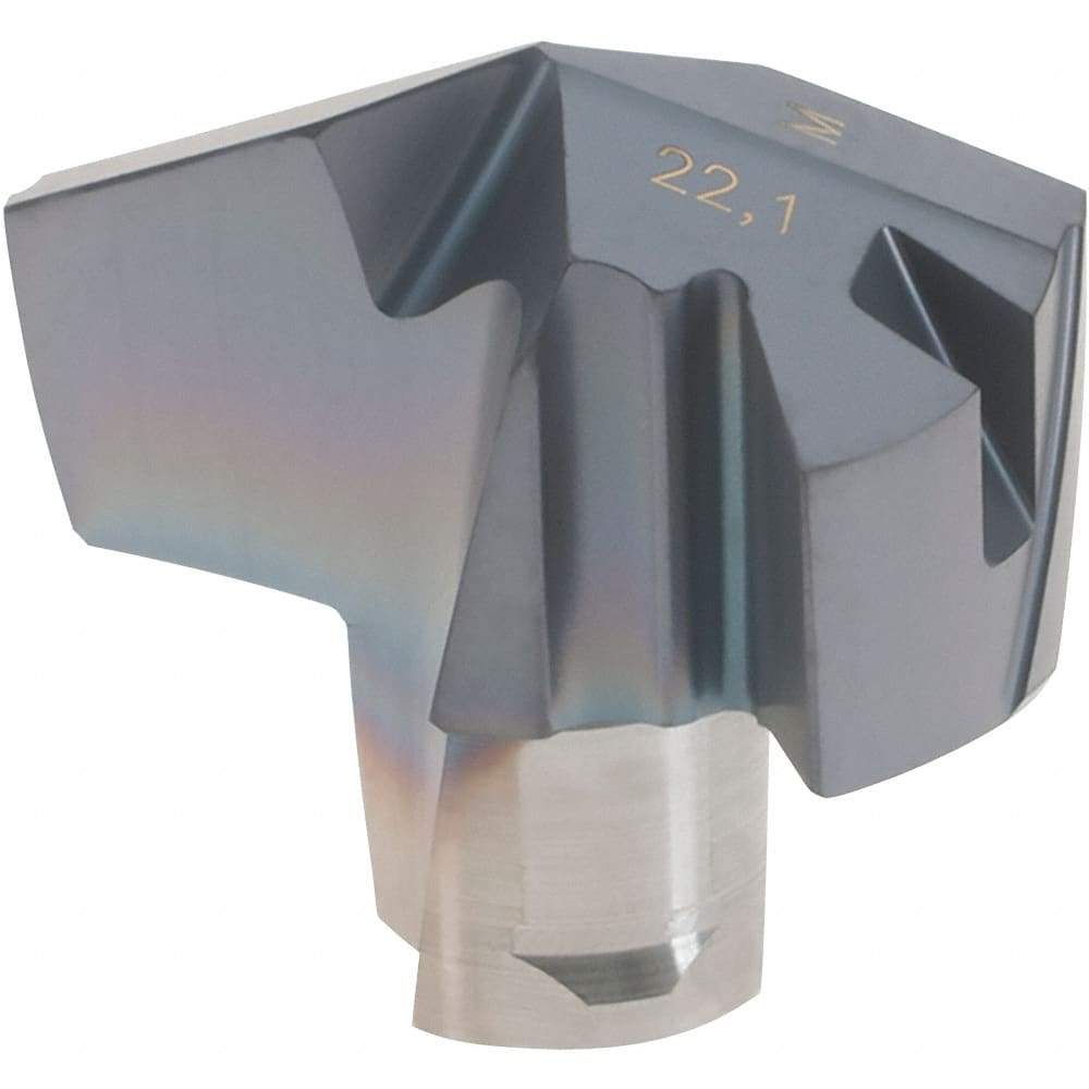Iscar - Series ICM, 0.87" Diam Grade IC908 140° Replaceable Drill Tip - Carbide, TiAlN Finish, 22 Seat Size, Through Coolant - Apex Tool & Supply