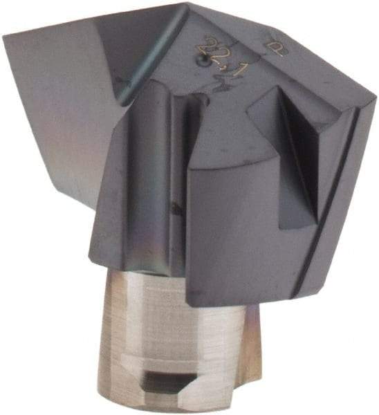 Iscar - Series ICP, 0.87" Diam Grade IC908 140° Replaceable Drill Tip - Carbide, TiAlN Finish, 22 Seat Size, Through Coolant - Apex Tool & Supply