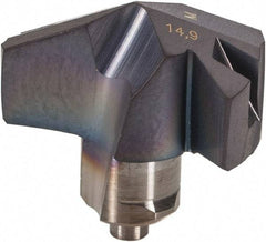 Iscar - Series ICM, 0.587" Diam Grade IC908 140° Replaceable Drill Tip - Carbide, TiAlN Finish, 14 Seat Size, Through Coolant - Apex Tool & Supply