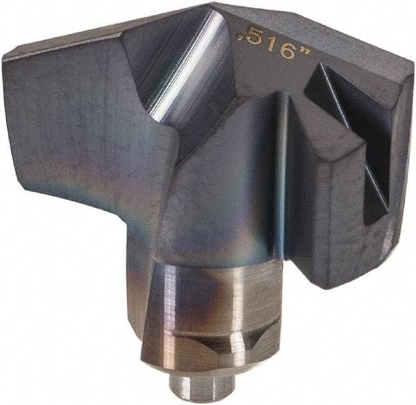 Iscar - Series ICM, 0.516" Diam Grade IC908 140° Replaceable Drill Tip - Carbide, TiAlN Finish, 13 Seat Size, Through Coolant - Apex Tool & Supply