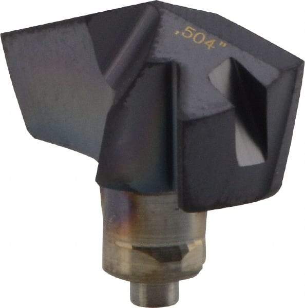 Iscar - Series ICM, 0.504" Diam Grade IC908 140° Replaceable Drill Tip - Carbide, TiAlN Finish, 12 Seat Size, Through Coolant - Apex Tool & Supply