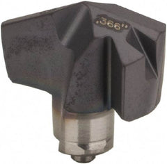 Iscar - Series ICP, 0.366" Diam Grade IC908 140° Replaceable Drill Tip - Carbide, TiAlN Finish, 9 Seat Size, Through Coolant - Apex Tool & Supply