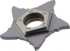 Iscar - PENTA PF IC908 Grade, 0.059" Cutting Width, Carbide Cutoff Insert - Neutral Lead Angle, 0.008" Cnr Rad, TiAlN Coated, Other End - Apex Tool & Supply