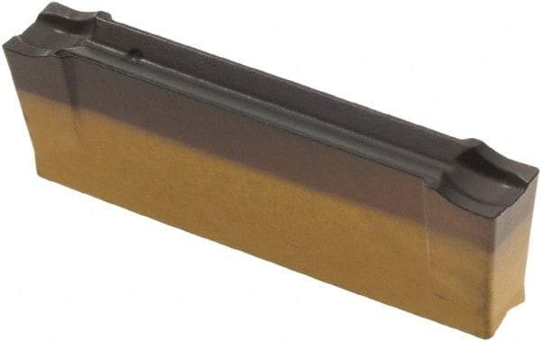 Iscar - DGN F IC5400 Grade, 0.122" Cutting Width, Carbide Cutoff Insert - Neutral Lead Angle, 0.008" Cnr Rad, TiCN/Al2O3/TiN Coated, Double End - Apex Tool & Supply