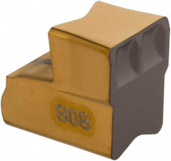 Iscar - TAG W IC808 Grade, 0.2756" Cutting Width, Carbide Cutoff Insert - 0° Neutral Lead Angle, 0.0197" Cnr Rad, TiAlN Coated, Single End - Apex Tool & Supply