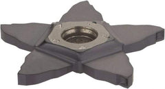 Iscar - PENTA C IC908 Grade, 0.094" Cutting Width, Carbide Cutoff Insert - 0° Neutral Lead Angle, 0.006" Cnr Rad, TiAlN Coated, Other End - Apex Tool & Supply
