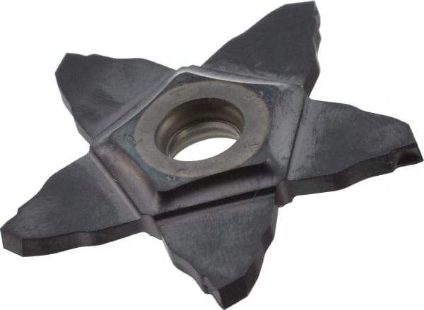 Iscar - PENTA C IC908 Grade, 0.0787" Cutting Width, Carbide Cutoff Insert - 6° Right Hand Lead Angle, 0.004" Cnr Rad, TiAlN Coated, Other End - Apex Tool & Supply