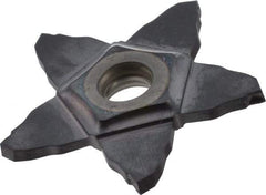 Iscar - PENTA C IC908 Grade, 0.0787" Cutting Width, Carbide Cutoff Insert - 6° Right Hand Lead Angle, 0.004" Cnr Rad, TiAlN Coated, Other End - Apex Tool & Supply