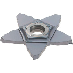 Iscar - PENTA C IC908 Grade, 0.0787" Cutting Width, Carbide Cutoff Insert - 15° Right Hand Lead Angle, 0.004" Cnr Rad, TiAlN Coated, Other End - Apex Tool & Supply