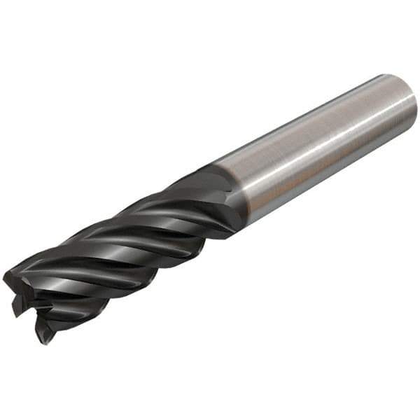 Iscar - 12mm, 5 Flute, Single End, Solid Carbide, Corner Chamfer End Mill - 83mm OAL, 38° Helix, Right Hand Flute, 30mm LOC, Right Hand Cut - Apex Tool & Supply