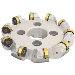 Iscar - 6.96" Cut Diam, 2" Arbor Hole, 0.28" Max Depth of Cut, 45° Indexable Chamfer & Angle Face Mill - 8 Inserts, ONMU 1008\xB6S845 SNMU 2608 Insert, Right Hand Cut, 8 Flutes, Series Helido - Apex Tool & Supply