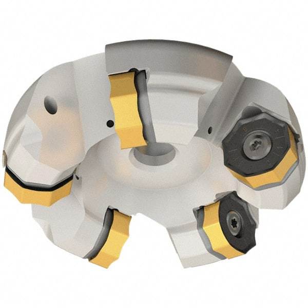 Iscar - 274.5mm Cut Diam, 60mm Arbor Hole, 7mm Max Depth of Cut, 45° Indexable Chamfer & Angle Face Mill - 12 Inserts, ONMU 1008\xB6S845 SNMU 2608 Insert, Right Hand Cut, 12 Flutes, Series Helido - Apex Tool & Supply