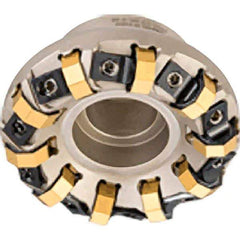 Iscar - 3.41" Cut Diam, 1" Arbor Hole, 0.138" Max Depth of Cut, 45° Indexable Chamfer & Angle Face Mill - 12 Inserts, ON.U 05\xB6S845 SN.U 13 Insert, Right Hand Cut, 12 Flutes, Series Helido - Apex Tool & Supply
