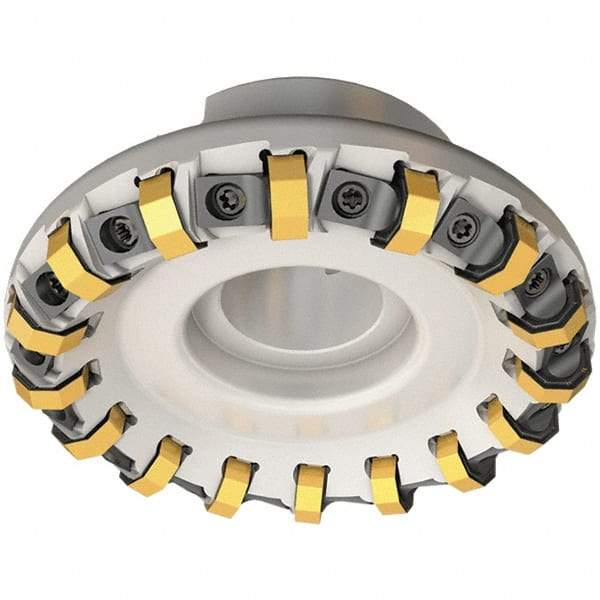 Iscar - 73.4mm Cut Diam, 22mm Arbor Hole, 3.5mm Max Depth of Cut, 45° Indexable Chamfer & Angle Face Mill - 10 Inserts, ON.U 05\xB6S845 SN.U 13 Insert, Right Hand Cut, 10 Flutes, Series Helido - Apex Tool & Supply