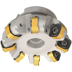 Iscar - 72.7mm Cut Diam, 22mm Arbor Hole, 6mm Max Depth of Cut, 65° Indexable Chamfer & Angle Face Mill - 6 Inserts, OXMT 0507\xB6RXMT 1607\xB6S865 SNMU 1305 Insert, Right Hand Cut, 6 Flutes, Through Coolant, Series Helido - Apex Tool & Supply