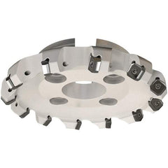 Iscar - 77.9mm Cut Diam, 22mm Arbor Hole, 7.15mm Max Depth of Cut, 45° Indexable Chamfer & Angle Face Mill - 7 Inserts, S845 SX.U 16.. Insert, Right Hand Cut, 7 Flutes, Through Coolant, Series Helido - Apex Tool & Supply