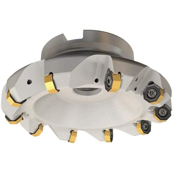Iscar - 90.4mm Cut Diam, 27mm Arbor Hole, 3.5mm Max Depth of Cut, 45° Indexable Chamfer & Angle Face Mill - 7 Inserts, ON.. 05..\xB6OXMT 0507\xB6RXMT 1607\xB6S845 SN.U 13 Insert, Right Hand Cut, 7 Flutes, Series Helido - Apex Tool & Supply
