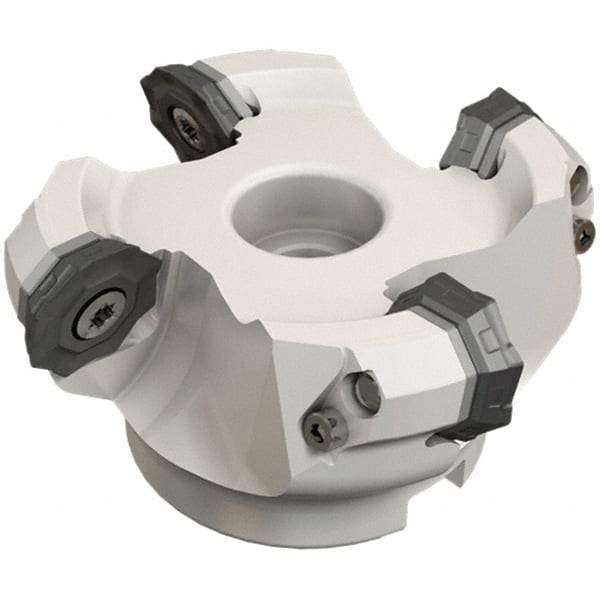 Iscar - 112.5mm Cut Diam, 31.75mm Arbor Hole, 4.6mm Max Depth of Cut, 42° Indexable Chamfer & Angle Face Mill - 6 Inserts, OF..\xB6RFM. 1905 Insert, Right Hand Cut, 6 Flutes, Series Heliocto - Apex Tool & Supply