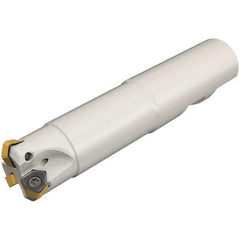 Iscar - 30° Lead Angle, 20mm Max Cut Diam, 13mm Min Cut Diam, 1.5mm Max Depth of Cut, Indexable Chamfer and Angle End Mill - 3 Inserts, H600 WXCU 04 Insert Style, 104mm Overall Length, Through Coolant, Straight Shank - Apex Tool & Supply