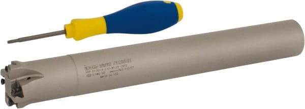 Iscar - 1-1/2" Cut Diam, 0.118" Max Depth of Cut, 1-1/4" Shank Diam, Indexable Plunge End Mill - Straight Shank, HTP LNHT 1006 Insert Style, HTP-LN10 Toolholder Style, Through Coolant, Series TangPlunge - Apex Tool & Supply